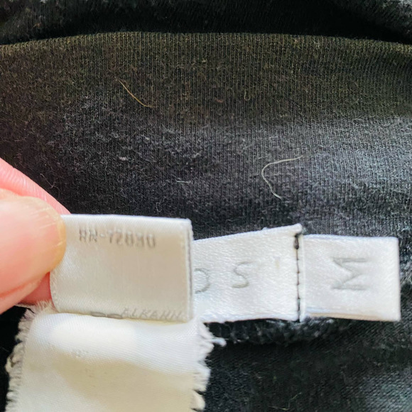 Tweeds Shawl Collar Timeless Wrap Black Cotton Top - Picture 8 of 8